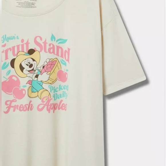 TORRID Women's Mickey Mouse Fruit Stand Tee in Desert Sandstone, 2X (18-20) - Picture 3 of 9